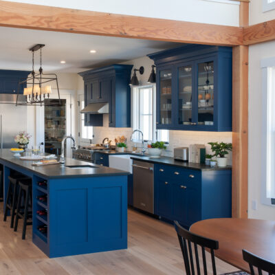 Wood: Maple; Paint color: Indigo Batik; Door Style: Enfield; Face Frame: Square Inset