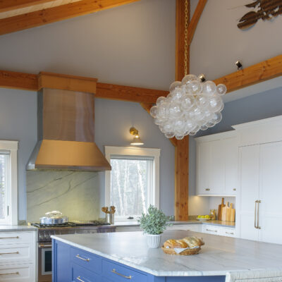 PERIMETER: Wood: Maple; Paint color: White Flour; Door Style: Conway; Face Frame: Square Inset; ISLAND: Wood: Maple; Paint color: Indigo Batik; Door Style: Conway; Face Frame: Square Inset PERIMETER: Wood: Maple; Paint color: White Flour; Door Style: Conway; Face Frame: Square Inset; ISLAND: Wood: Maple; Paint color: Indigo Batik; Door Style: Conway; Face Frame: Square Inset