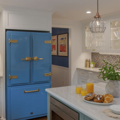 PERIMETER: Wood: Maple; Paint color: Pure White; Door Style: Cornish; Face Frame: Square Inset; ISLAND: Wood: Maple; Paint color: Poolhouse; Door Style: Cornish; Face Frame: Square Inset PERIMETER: Wood: Maple; Paint color: Pure White; Door Style: Cornish; Face Frame: Square Inset; ISLAND: Wood: Maple; Paint color: Poolhouse; Door Style: Cornish; Face Frame: Square Inset