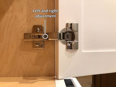 Blum hinge adjustment - Left and right adjustment