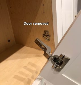 Blum hinge adjustment - Door removed